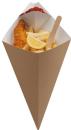 Articole street food -Large Kraft Paperboard Cone with dip corner 01COS2KR COLPAC