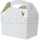 Cutie sandwich - White paperboard box with handle 01MBWHIT COLPAC