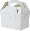 Cutie sandwich - White paperboard box with handle 01MBWHIT COLPAC