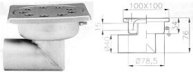 Sifon inox de pardoseala cu iesire orizontala C1040RZ#1