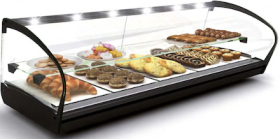 Vitrina expunere calda, cu geam curbat, top, SHARK SHK26L, SAYL#1