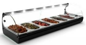 Vitrina expunere calda bain marie, cu geam curbat, top, C6L SAYL#1