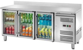 Masa frigorifica refrigerare cu 3 usi din sticla si rebord, latime 700, MRSR3204TNG#1