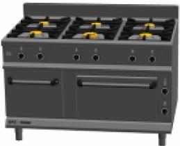 Masina gatit 6 arzatoare, gaz+cuptor electric si dulap neutru, linia 900 SPE-960 SC GASTRO-HAAL#1