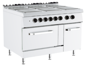 Masina gatit 6 plite patrate+cuptor GN 2/1 si dulap neutru, electrica, linia 900, G9K211E-W KUSINA#1