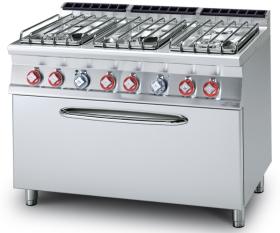 Masina gatit 6 arzatoare, gaz + cuptor mare electric, linia 700, CF6-712GPE, LOTUS#1