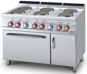 Masina gatit 6 plite rotunde+cuptor GN 2/1, electrica si dulap neutru, linia 700, CF6-712ETV, LOTUS#1