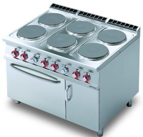 Masina gatit 6 plite rotunde+cuptor GN 2/1, dulap neutru, electrica, linia 900, CF6-912ETV, LOTUS#1