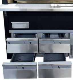 Gratar pe carbuni cu suport mobil si spatiu refrigerat, MILANO, NPICCO#2