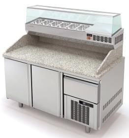 Masa preparare pizza cu blat granit+ vitrina refrigerata MR80-160 CORECO#1