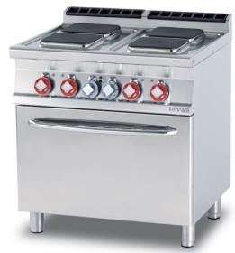 Masina gatit 4 plite patrate+cuptor GN 2/1, electrica, linia 700, CFQ4-78ET, LOTUS#1