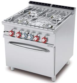 Masina gatit 6 arzatoare, cuva apa + cuptor GN 2/1 si dulap neutru,gaz, linia 700, CFA6-712GPV LOTUS#1