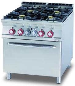 Masina gatit 4 arzatoare+cuptor GN 2/1, gaz, linia 900 CF4-98G LOTUS#1