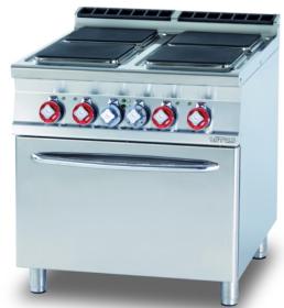 Masina gatit 4 plite patrate+cuptor GN 2/1, electrica, linia 900, CFQ4-98ET, LOTUS#1