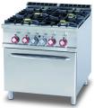 Masina gatit 4 arzatoare+cuptor GN 2/1, gaz, linia 900 CF4-98G LOTUS