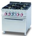 Masina gatit 4 arzatoare gaz + cuptor GN 2/1 electric cu incalzire statica, linia 900 CF4-98GE LOTUS