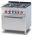 Masina gatit 4 arzatoare, gaz + cuptor GN 2/1 electric, linia 700, CF4-78GPE, LOTUS
