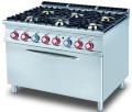 Masina gatit 6 arzatoare gaz + cuptor mare electric GN 3/1, linia 900 CF6-912GE LOTUS