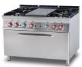 Plita solida/miez refractar cu 4 arzatoare+cuptor GN 3/1, gaz, linia 900, TPF4-912G LOTUS